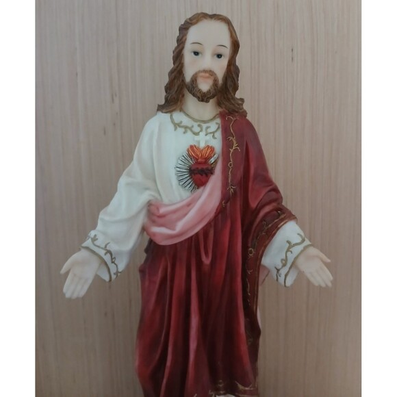 Sacred Heart of Jesus Resin Statue Florentine Collection 13.75" Heavy Duty - Picture 3 of 16